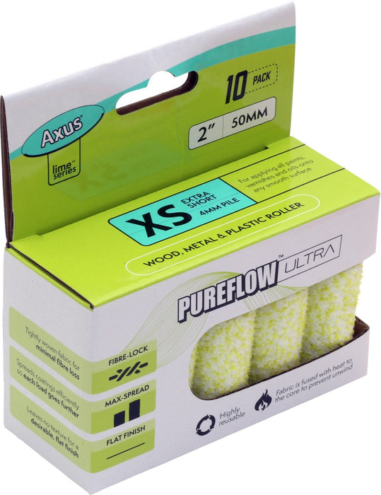 AXUS DECOR 2" Inch Pureflow Ultra Mini Paint Roller Woven Sleeves