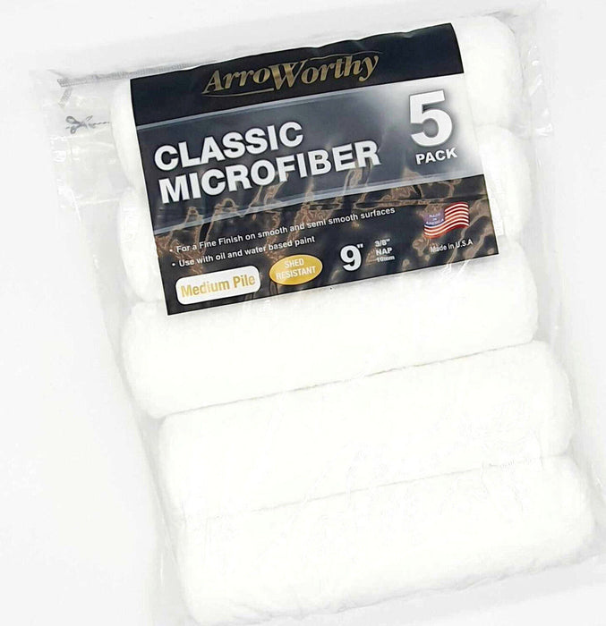 Arroworthy Classic 9" Inch - Five Sleeve Promo Pack Microfiber Paint Roller Refills