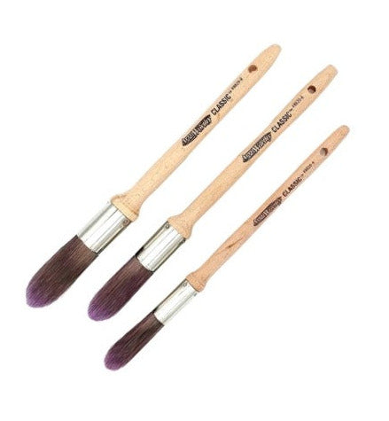 Arroworthy Paint Brush Round Chisel Sash Classic Oval 3 Piece Paint Brush Set