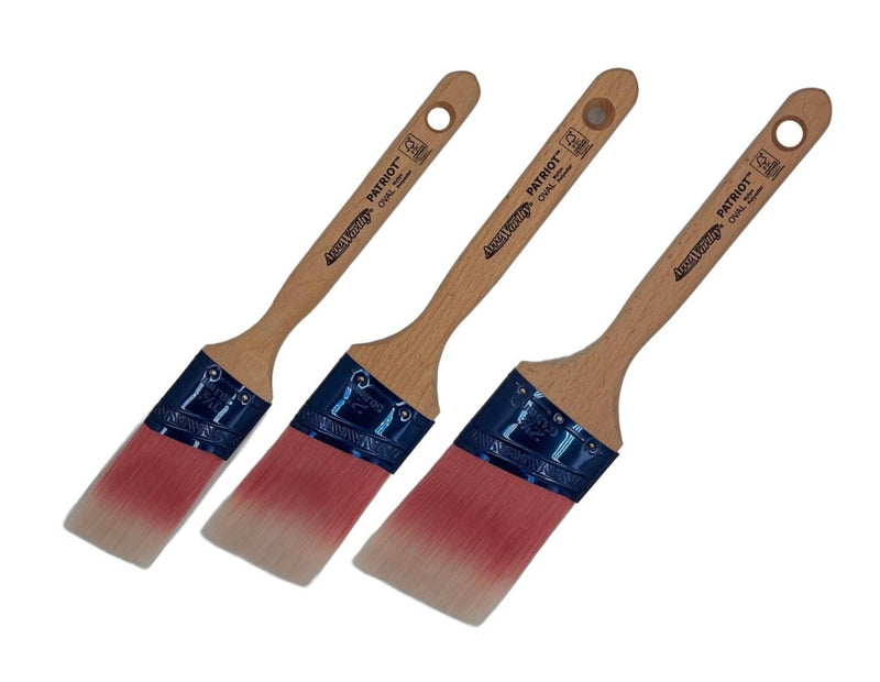 Arroworthy Paint Brush Set Patriot Long Handle Oval Angled