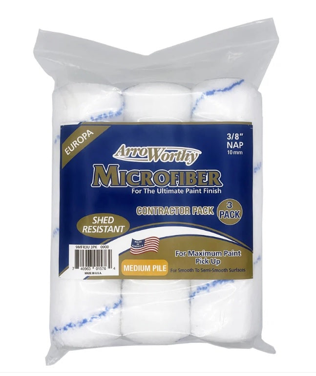 Arroworthy Paint Rollers 9" Inch Microfibre 3 x Paint Sleeves Refills