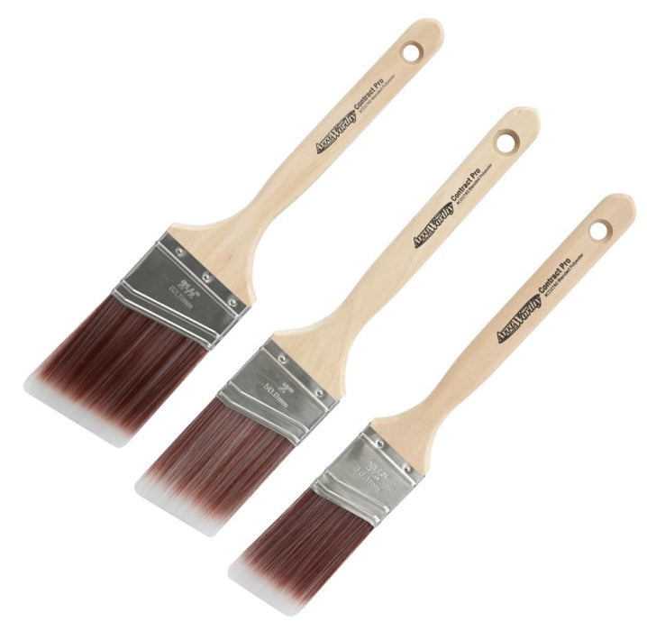 Arroworthy Paint Brush Box Set Contract Pro Long Handle Synthetic Flat Angled
