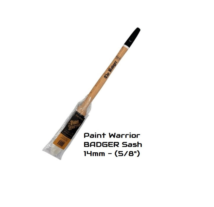 Paint Warrior BADGER Round Sash Paint Brush 4pc Oval Chisel Trim Nylon New