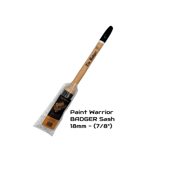 Paint Warrior BADGER Round Sash Paint Brush 4pc Oval Chisel Trim Nylon New