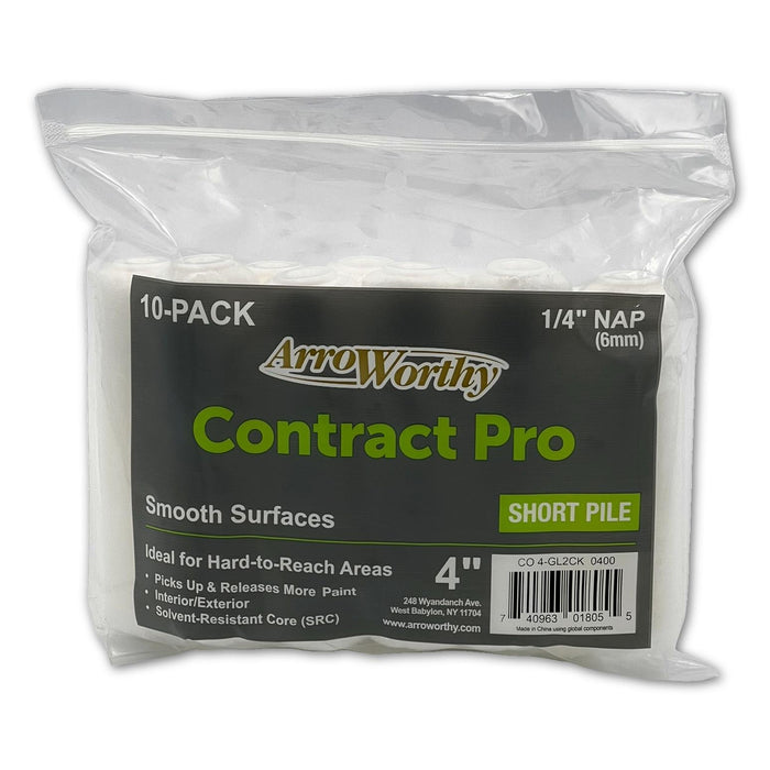 Arroworthy 4" Paint Rollers Contract Pro Microfiber Mini Refills