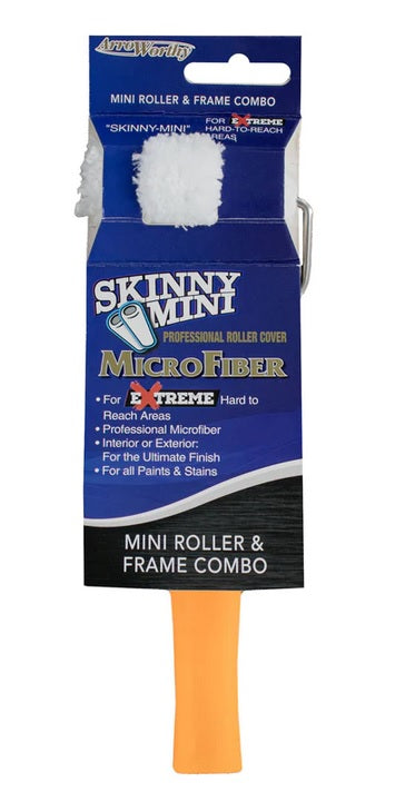 Arroworthy Skinny Mini 2" Inch Paint Roller Sleeve Frame Combo