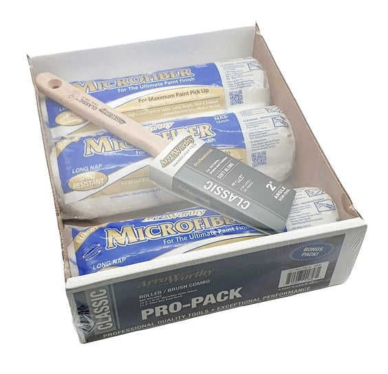 Arroworthy Paint Rollers Brush Classic Pro Pack 2"inch Brush 9"inch Microfibre Rollers