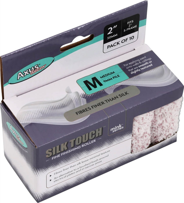 Axus Decor Silk Touch 2" Inch 50mm Mini Paint Rollers - Medium Pile Mink Series