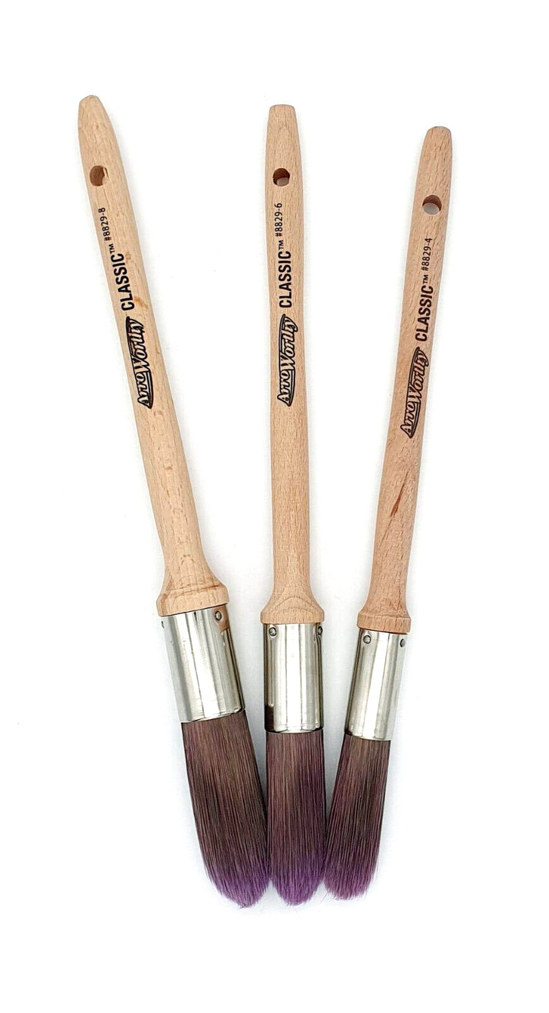 Arroworthy Paint Brush Round Chisel Sash Classic Oval 3 Piece Paint Brush Set