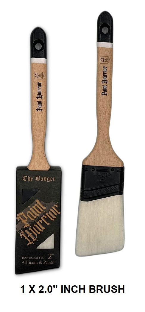 Paint Warrior Paint Brush Badger Singles and Sets Angled Long Handle