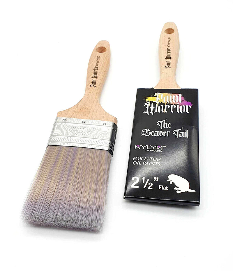 PAINT WARRIOR Paint Brush Beavertail Box Set Straight Cut Flat