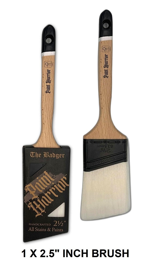 Paint Warrior Paint Brush Badger Singles and Sets Angled Long Handle