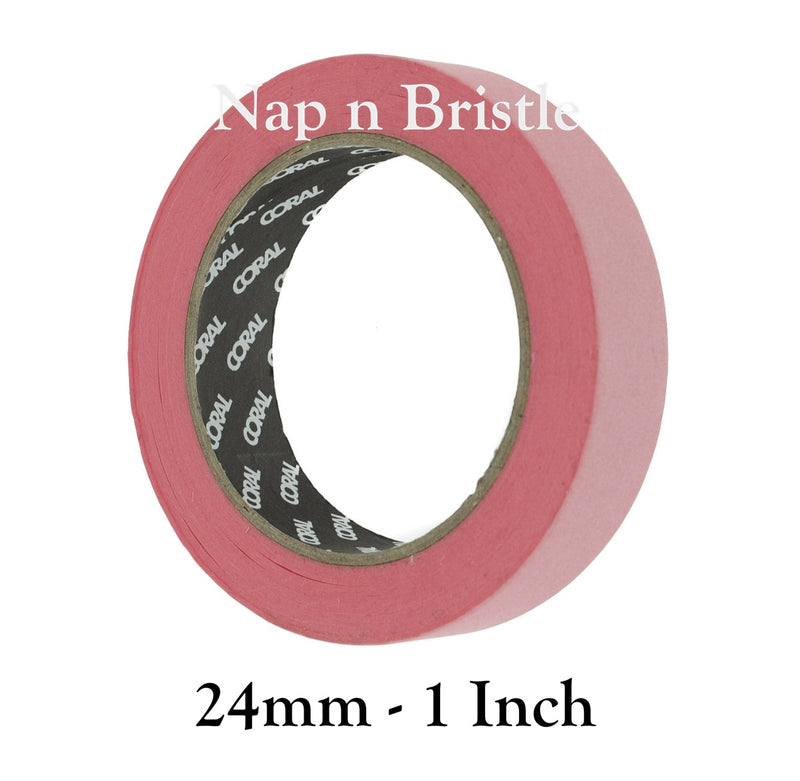 Coral Masking Tape Precision Low Tack Clean Edge All Sizes