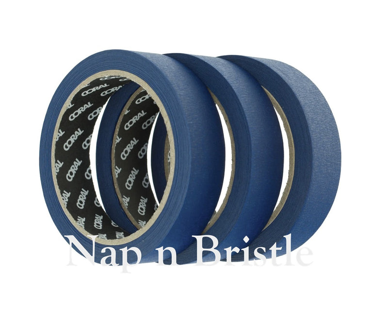 Coral Masking Tape 3 x Easy Blue Indoor Outdoor 24mm x 25m