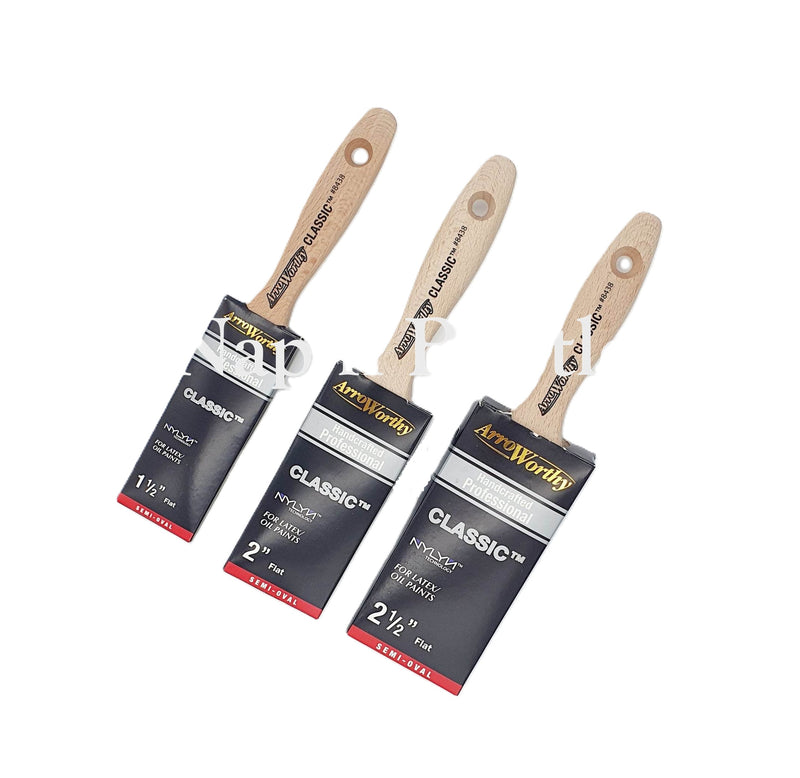 Arroworthy Paint Brush Classic Semi Oval Straight Cut Beavertail Set