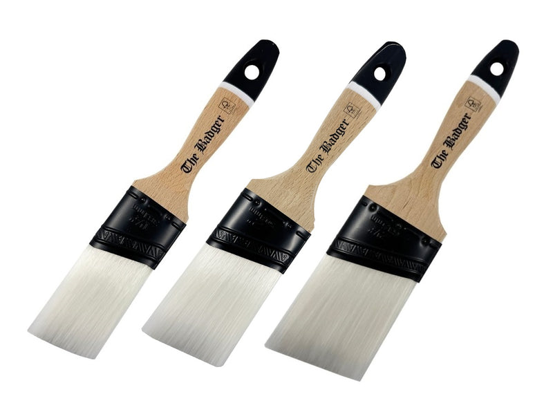 Paint Warrior Paint Brush Set Badger Beavertail Oval Angled