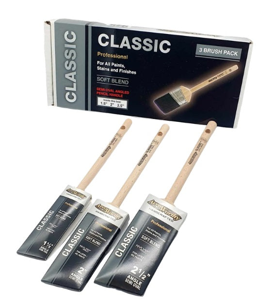 Arroworthy Paint Brush Classic Pencil Semi Oval Set Angled Long Handle