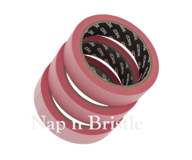Coral Masking Tape Precision Low Tack Clean Edge 24mm x 25m