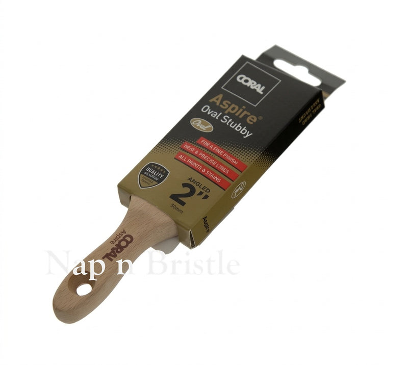 Coral Aspire Paint Brush 2" inch 50mm Stubby Oval Angled