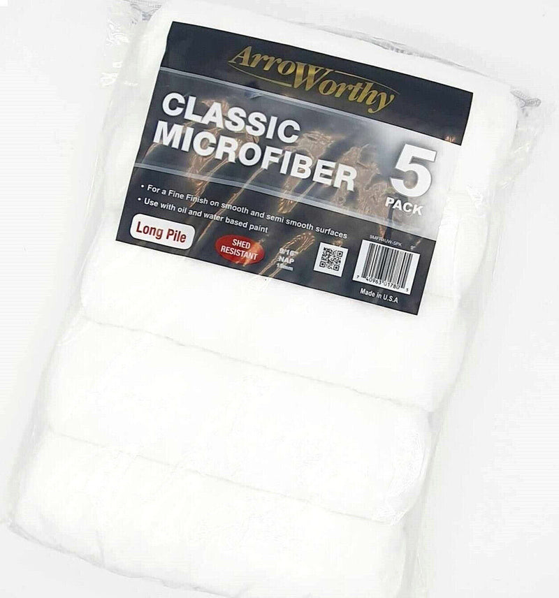 Arroworthy Paint Rollers Classic 9" Inch Five Sleeve Pack Microfiber Set