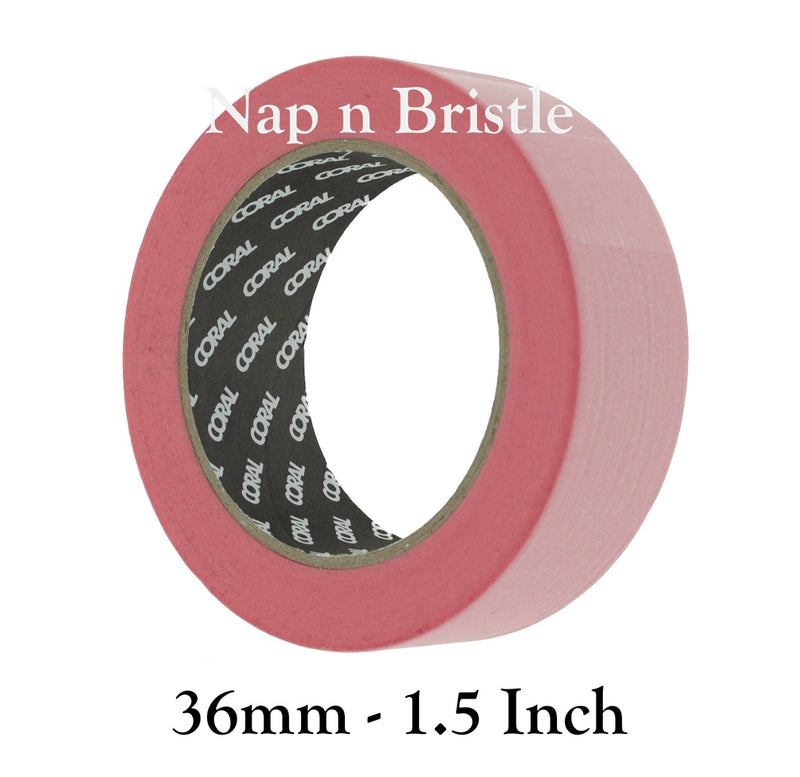 Coral Masking Tape Precision Low Tack Clean Edge All Sizes