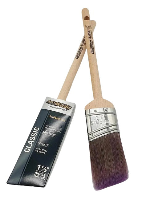 Arroworthy Paint Brush Classic Pencil Semi Oval Set Angled Long Handle