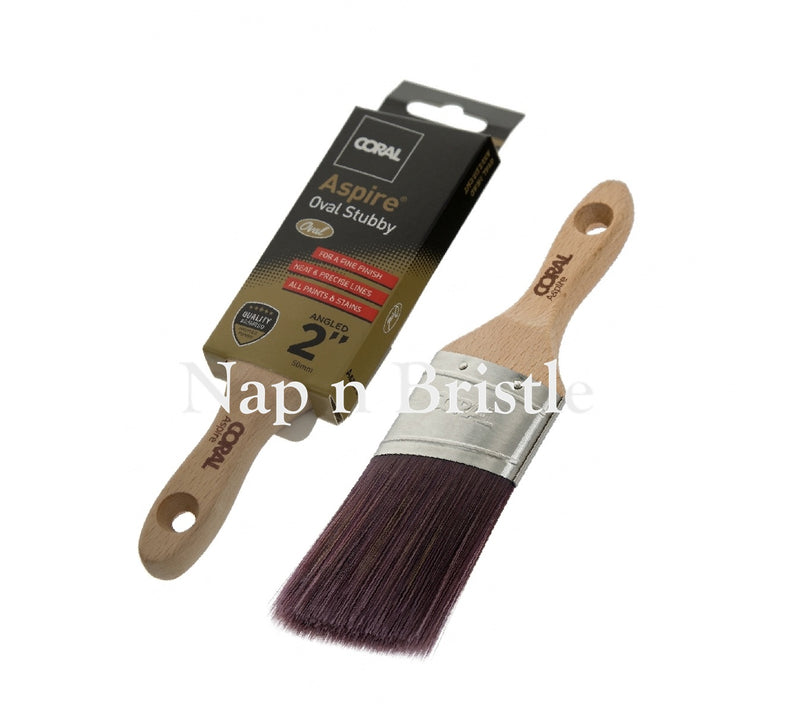 Coral Aspire Paint Brush 2" inch 50mm Stubby Oval Angled