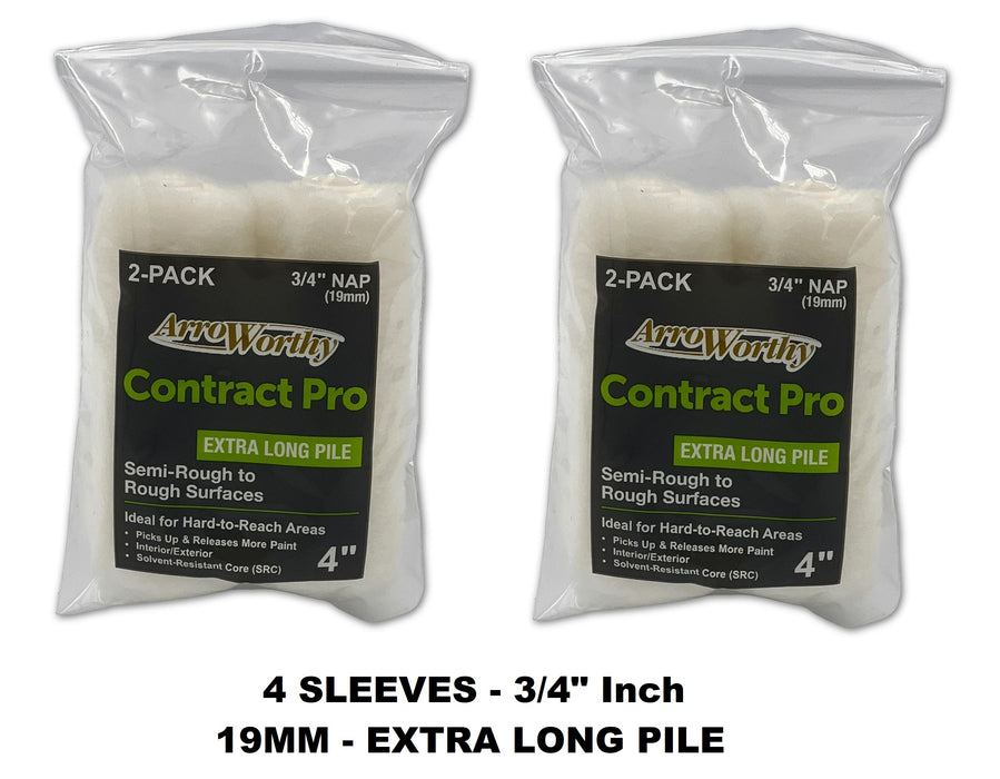 Arroworthy 4" Paint Rollers Contract Pro Microfiber Mini Refills