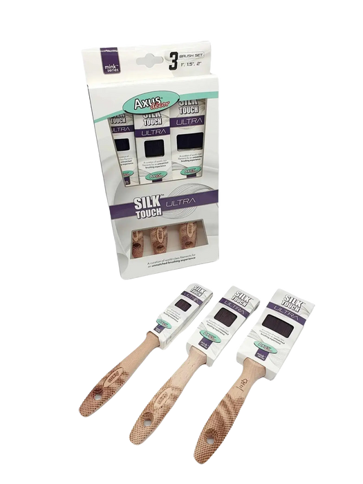 Axus Decor Silk Touch Ultra 3 Pack Straight Cut Paint Brush Set