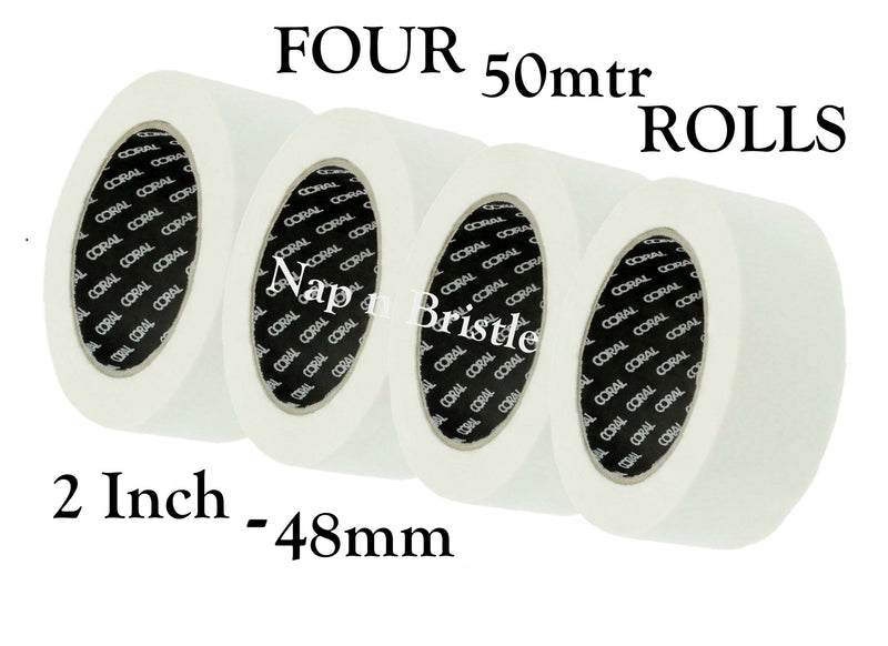 4 x 2" inch Masking Tape Rolls General Purpose DIY Craft Painting 48mm x 50m