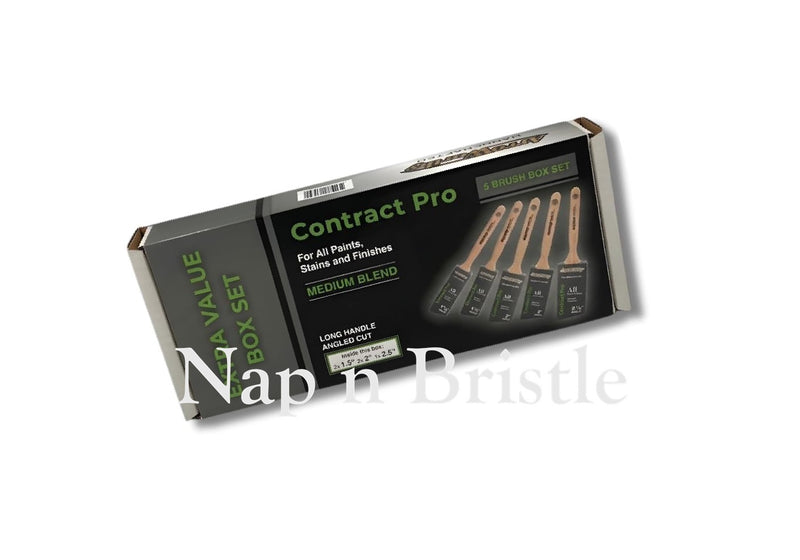 Arroworthy Paint Brush 5 Pack Contractor Pro Angled Long Handle Set