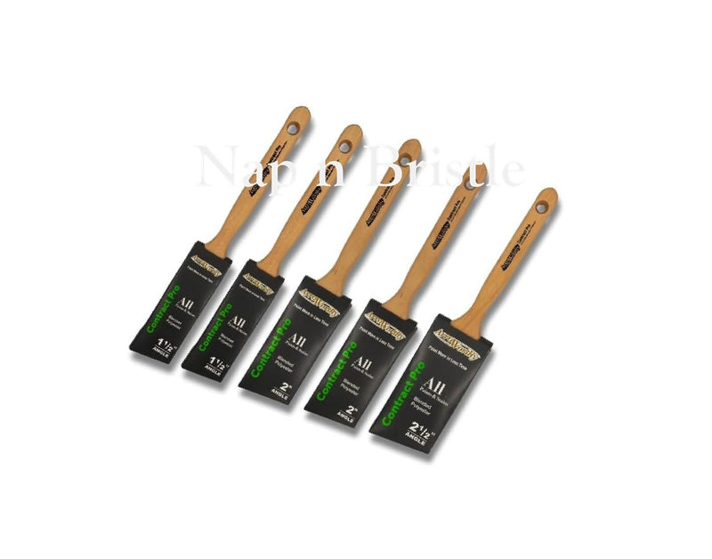 Arroworthy Paint Brush 5 Pack Contractor Pro Angled Long Handle Set