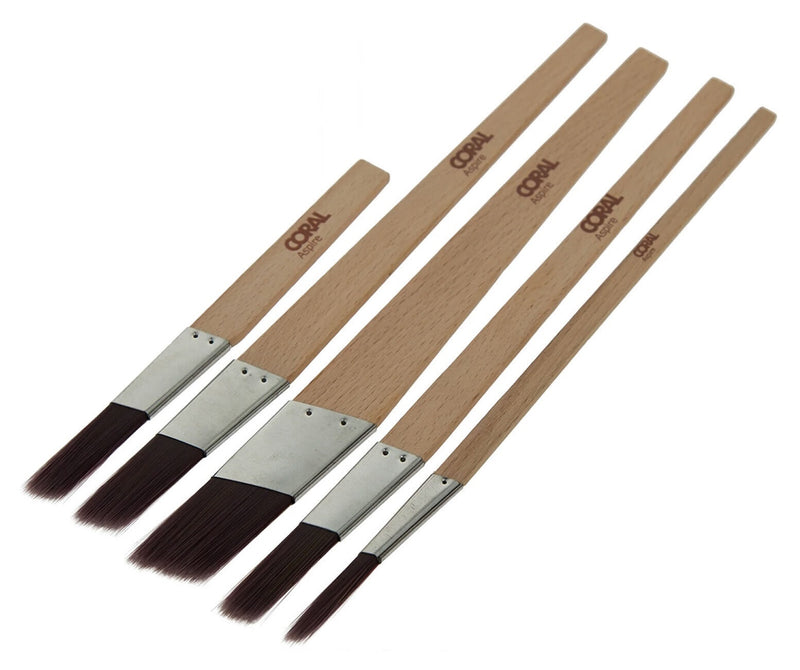 Coral Aspire Brush Set Lining Finch Flat Detailing Brushes