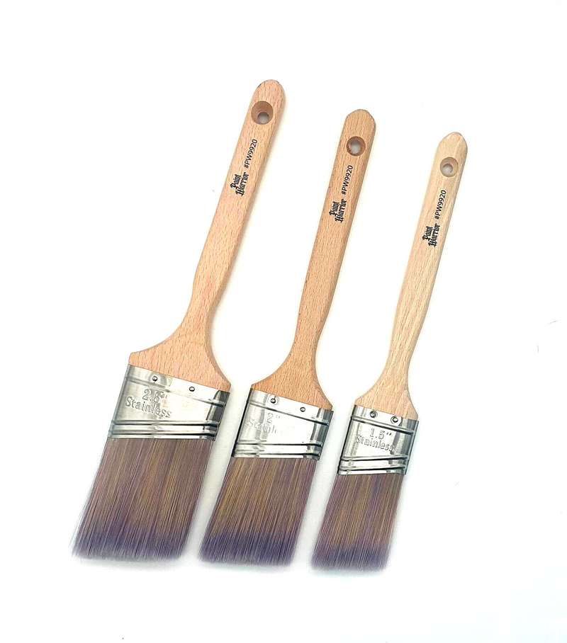 Paint Warrior Paint Brush Set Semi Oval Angled Cut Brushes