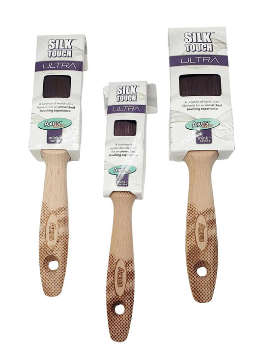 Axus Decor Silk Touch Ultra 3 Pack Straight Cut Paint Brush Set