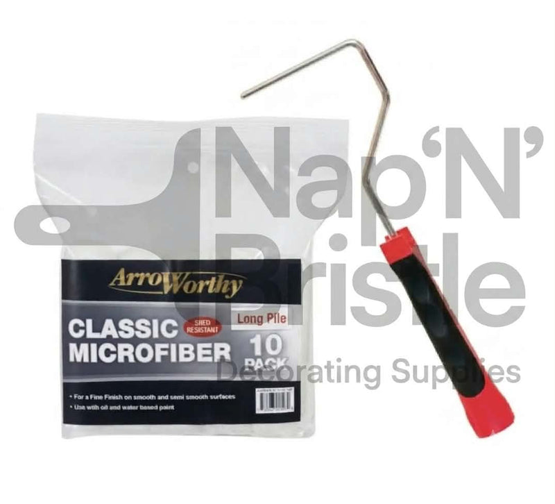 Arroworthy Paint Rollers 4" Inch Mini Push Fit Cage Set Classic Microfibre