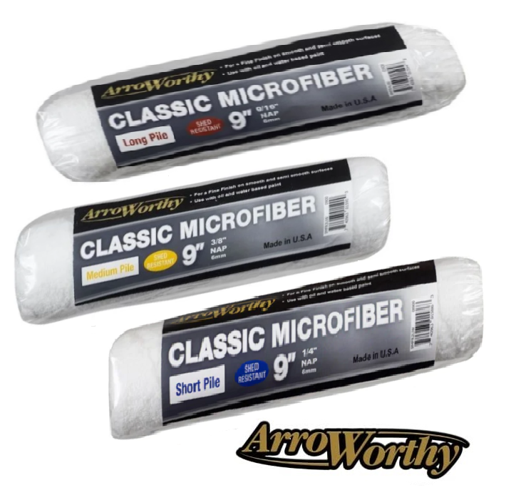 Arroworthy Classic 9" Inch Microfiber Paint Roller Refills