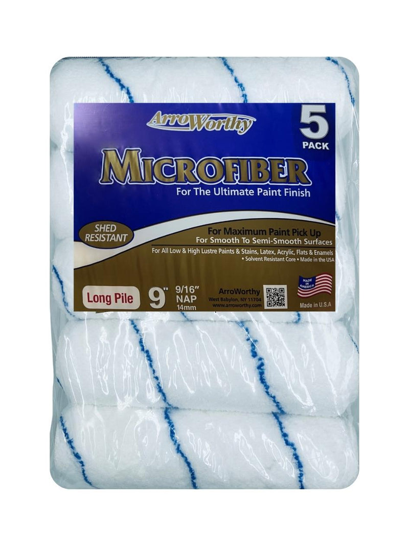 Arroworthy Paint Rollers Microfibre Long Pile 14mm 9/16" 5 Pack