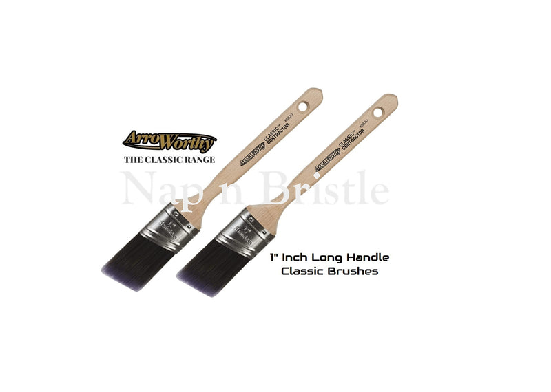 Arroworthy Paint Brush 1" inch Classic Oval Angled Long Handle