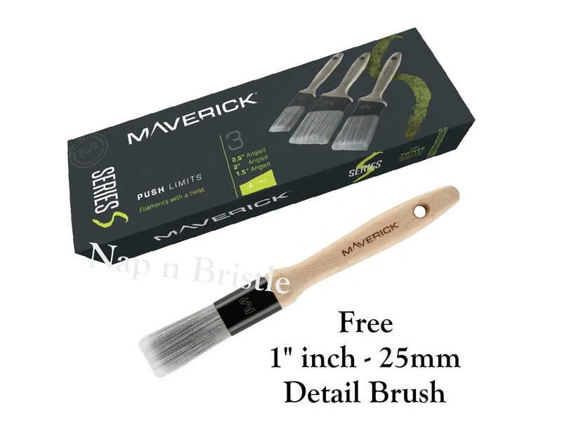 Maverick Paint Brush Set Series S Angled Long Handle Set