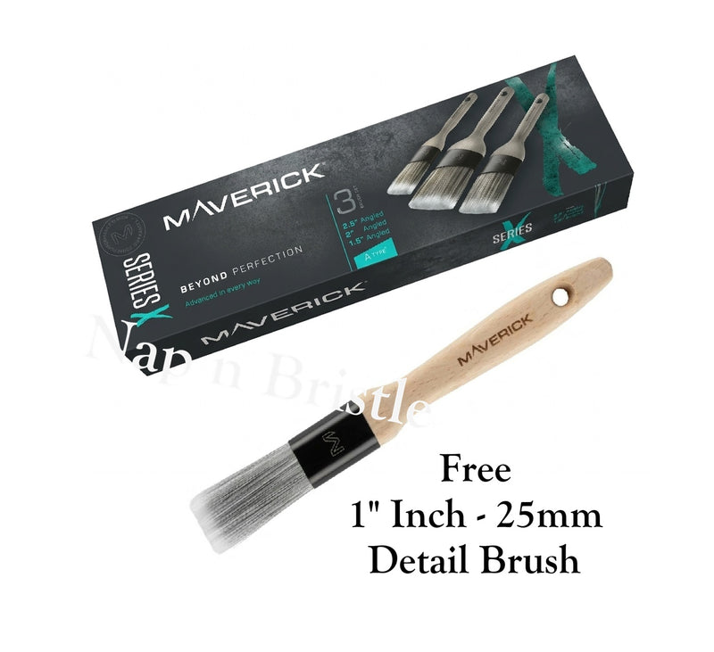 Maverick Paint Brush Oval Angled Long Handle Series X Set