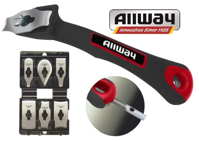 ALLWAY CONTOUR SCRAPER Six Piece Set Soft Grip File Store Changable Fittings CS6