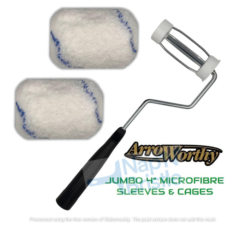 Arroworthy Paint Rollers XL JUMBO 4" Inch Microfiber Mini Roller Sleeves