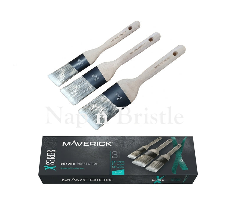 Maverick Paint Brush Oval Angled Long Handle Series X Set