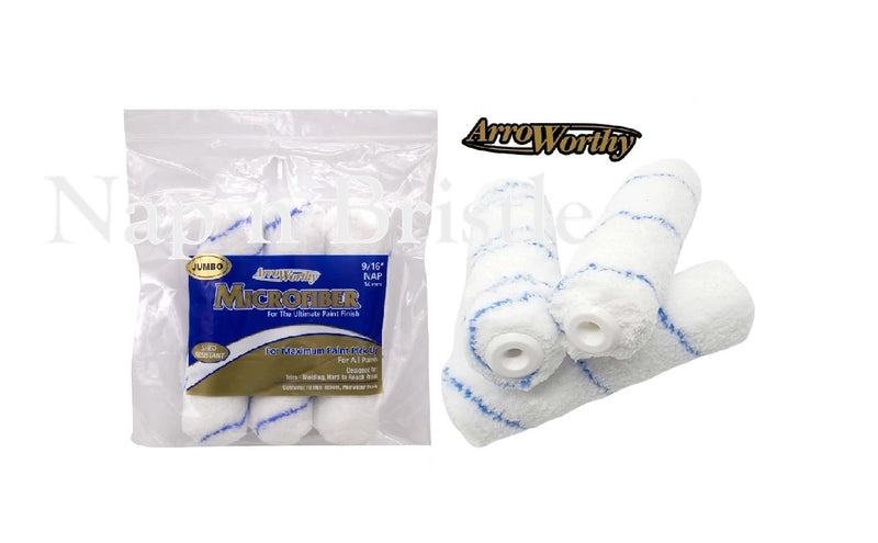 Arroworthy Paint Roller Sleeves Jumbo Microfiber 6.5 Inch  9/16" 14mm 3 Pack