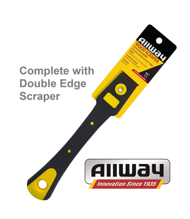 ALLWAY Wood Scraper Paint Tool 1-⅛” 29mm Twin Edge Soft-Grip