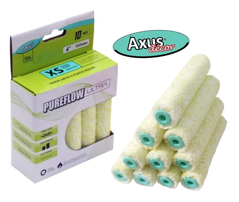 AXUS DECOR 4" Inch Pureflow Ultra Mini Paint Roller Woven Sleeves