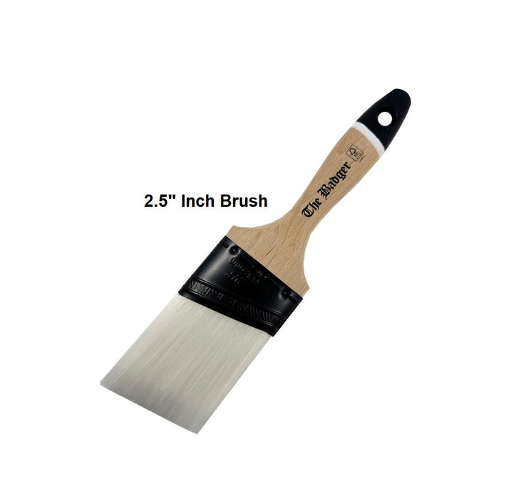 Paint Warrior BADGER Paint Brush Set BEAVERTAIL Oval Angle Nylon 1.5, 2, 2.5" in