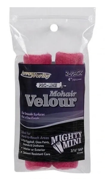 Arroworthy Paint Rollers Mohair 4" inch Velour Mini Paint Roller Sleeves 3/16"