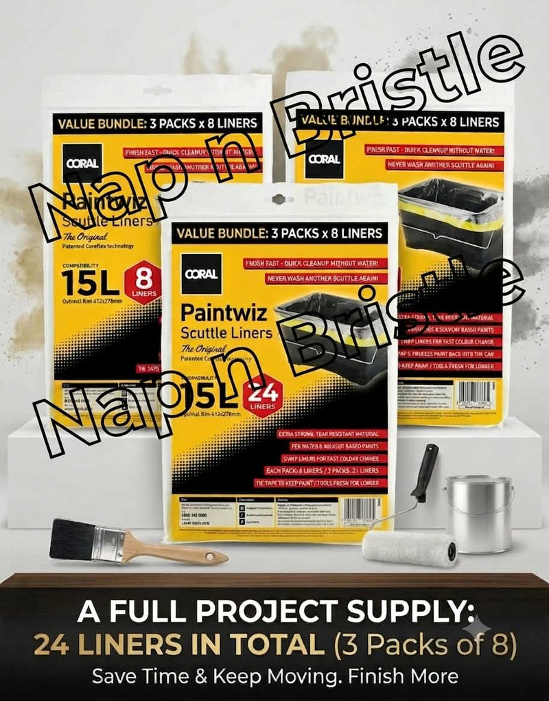 24x 15 Litre Paint Scuttle Liners Coral Coreflex Decorators